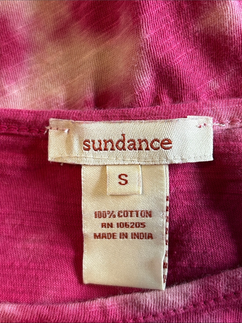Sundance Boho Earthy Tie Dye Long Sleeve Distressed Embroidered Tee Womens S - Picture 13 of 15